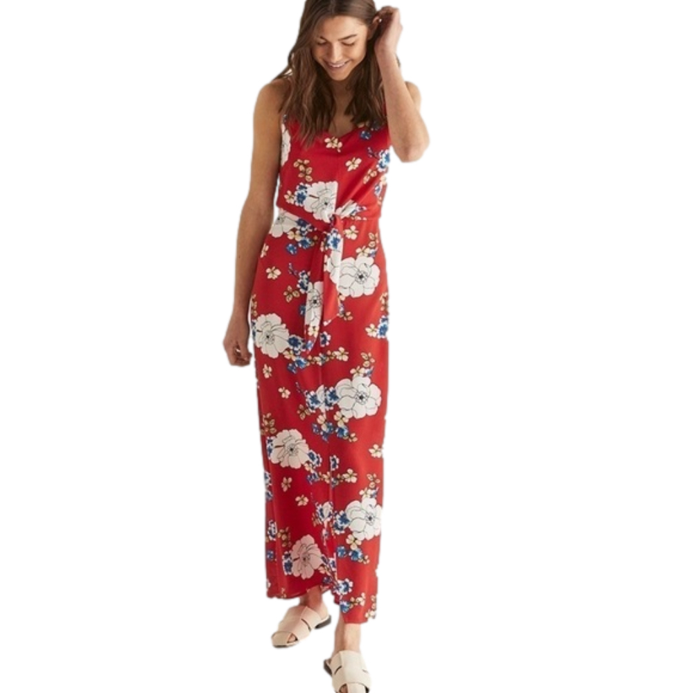 PLUS Size 3X Sleeveless Floral Red & White Summer Maxi Sundress, BNWT